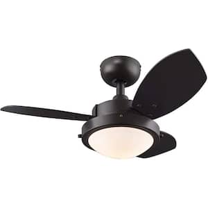 30 in. Integrated LED Indoor Wengue Espresso Reversible Ceiling Fan