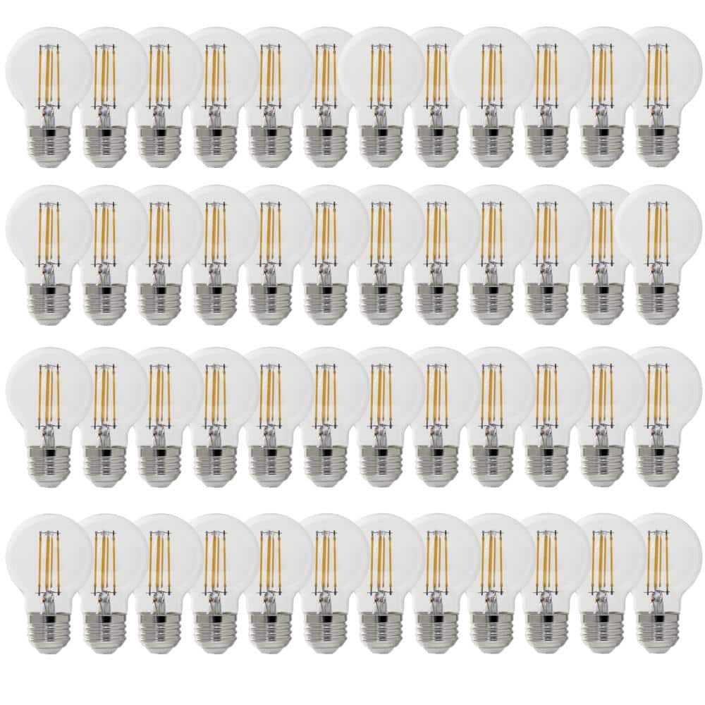 60-Watt Equivalent G16.5 Globe Dimmable Filament Clear Glass E26 LED Vintage Edison LIght Bulb, Bright White (48-Pack) price history on PriceWatchPro