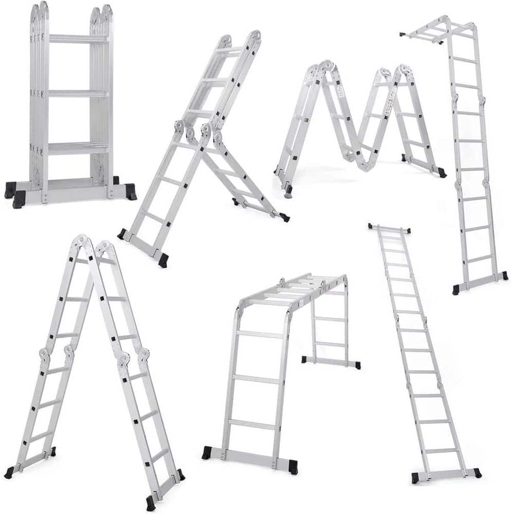 12.5 ft. Reach Aluminium Folding Multi-Position 7 in 1 Heavy Duty Collapsib