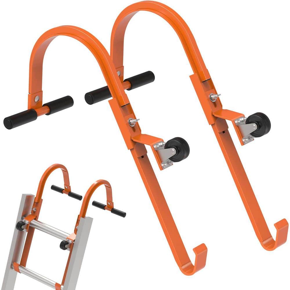 Wheel Heavy Duty Steel Ladder Stabilizer Rubber Grip T-Bar for Damage Preve