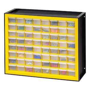 64 Drawer Parts Cabinet, Black/Yellow