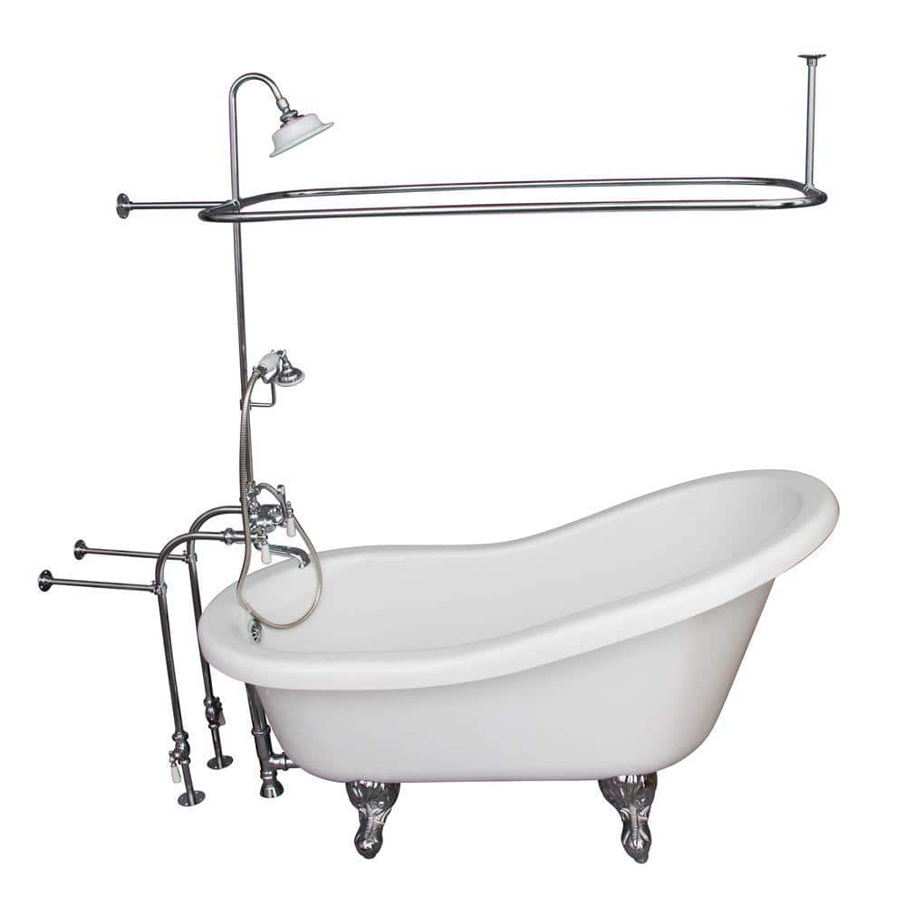 Barclay TKADTS60-WBN3 Clawfoot Shower and Soaking Bathtub Combo