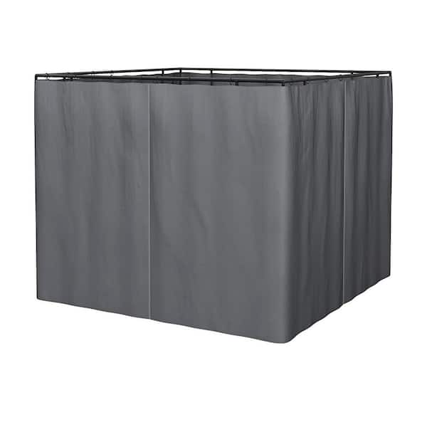 Tenleaf 10 ft. W x 10 ft. L Gray Polyester Gazebo Replacement Mosquito Netting with Zippers