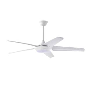 Aisling 56 in. 1-Light Indoor White Finish Ceiling Fan with Light Kit