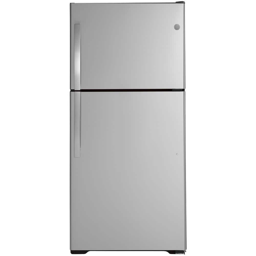 19.2 cu. ft. Top Freezer Refrigerator in Stainless Steel with Reversible Door Hinge, Silver