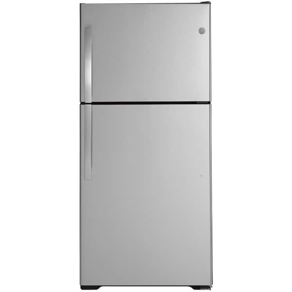 GE 19.2 cu. ft. Top Freezer Refrigerator in Stainless Steel with Reversible Door Hinge