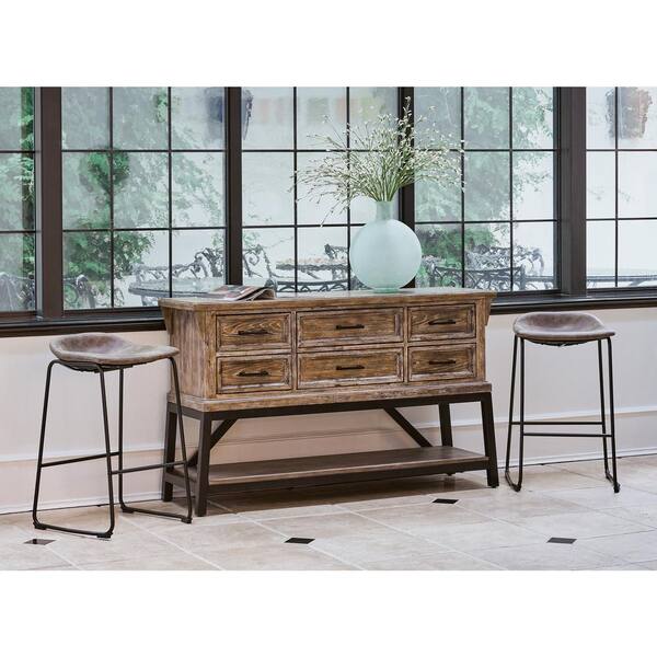 Picket House Furnishings Galloway 29 in. Brown Bar Stool (Set of 2)
