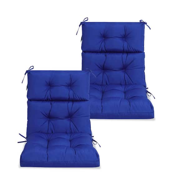 2 Sets 24 in. x 22 in. High Back Outdoor or Indoor Adirondack Chair, Office Chair Cushions in Blue