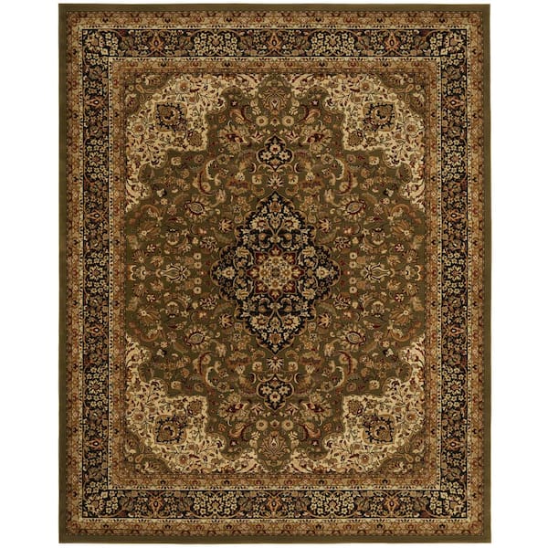 Home Decorators Collection Silk Road Green 8 ft. x 10 ft. Medallion Area Rug