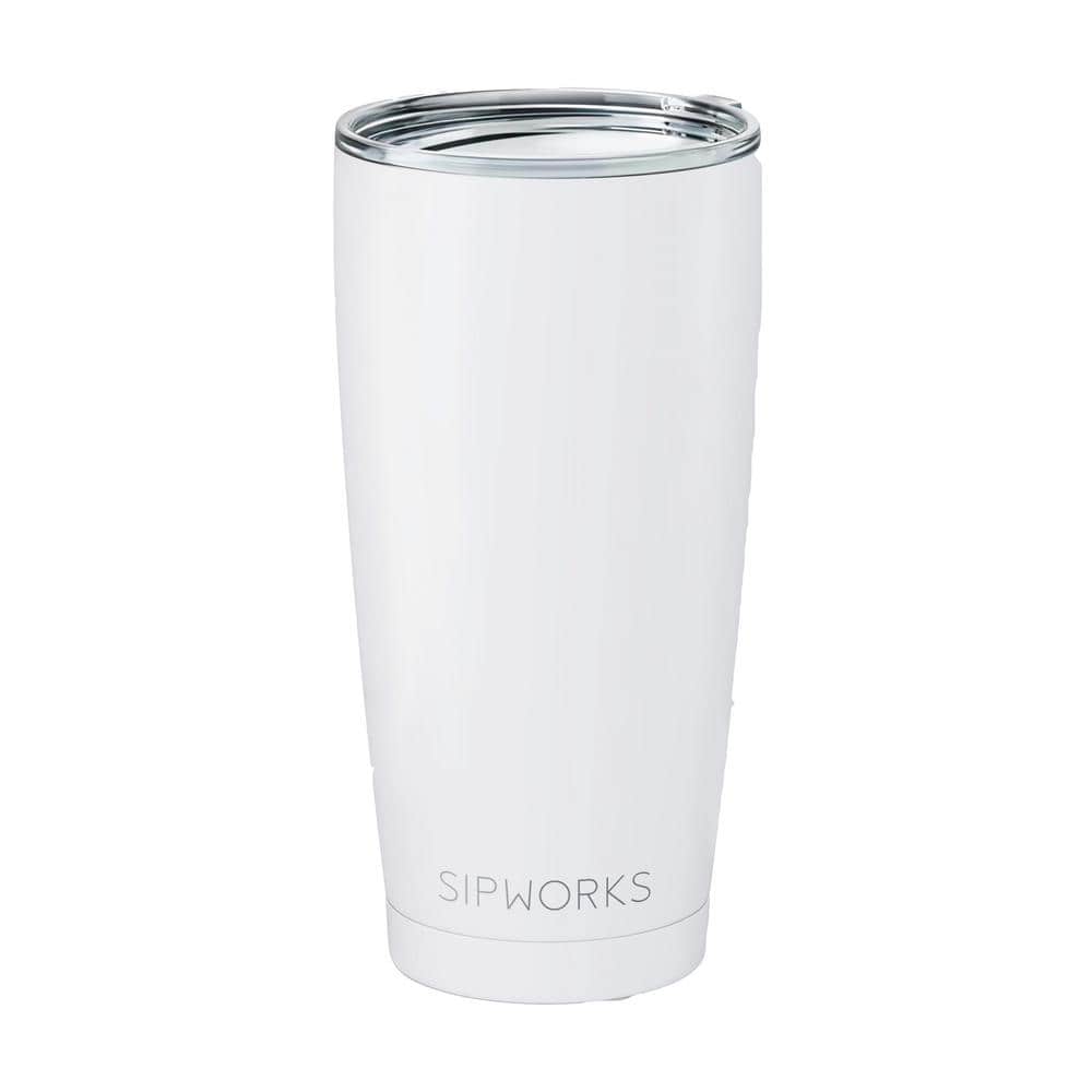 Double Walled 20 oz. Insulated Arctic White Stainless Steel Coffee Tumbler 