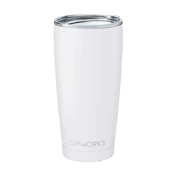 Adrinfly Double Walled 20 oz. Insulated Arctic White Stainless Steel Coffee Tumbler with Lid