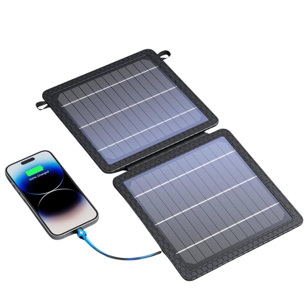 10-Watt Foldable Portable Solar Panel Type, Monocrystalline Silicon with 5V