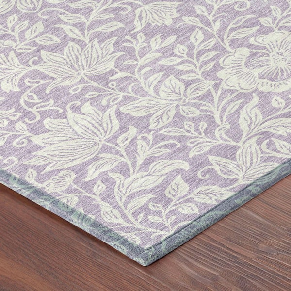 Chantille Machine Washable Indoor/Outdoor Abstract ACN2572 Lavender 5 ft. x 7 ft. 6 in. Area Rug