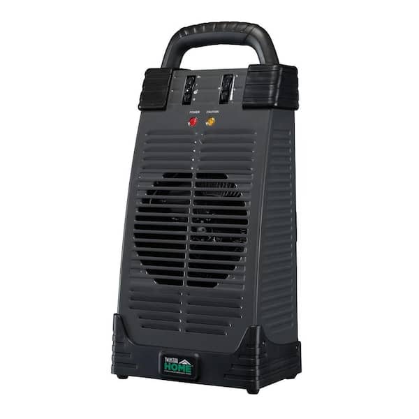 Twin Star 4,600 BTU Ceramic Electric Portable Utility Tower Heater with Handle - Black