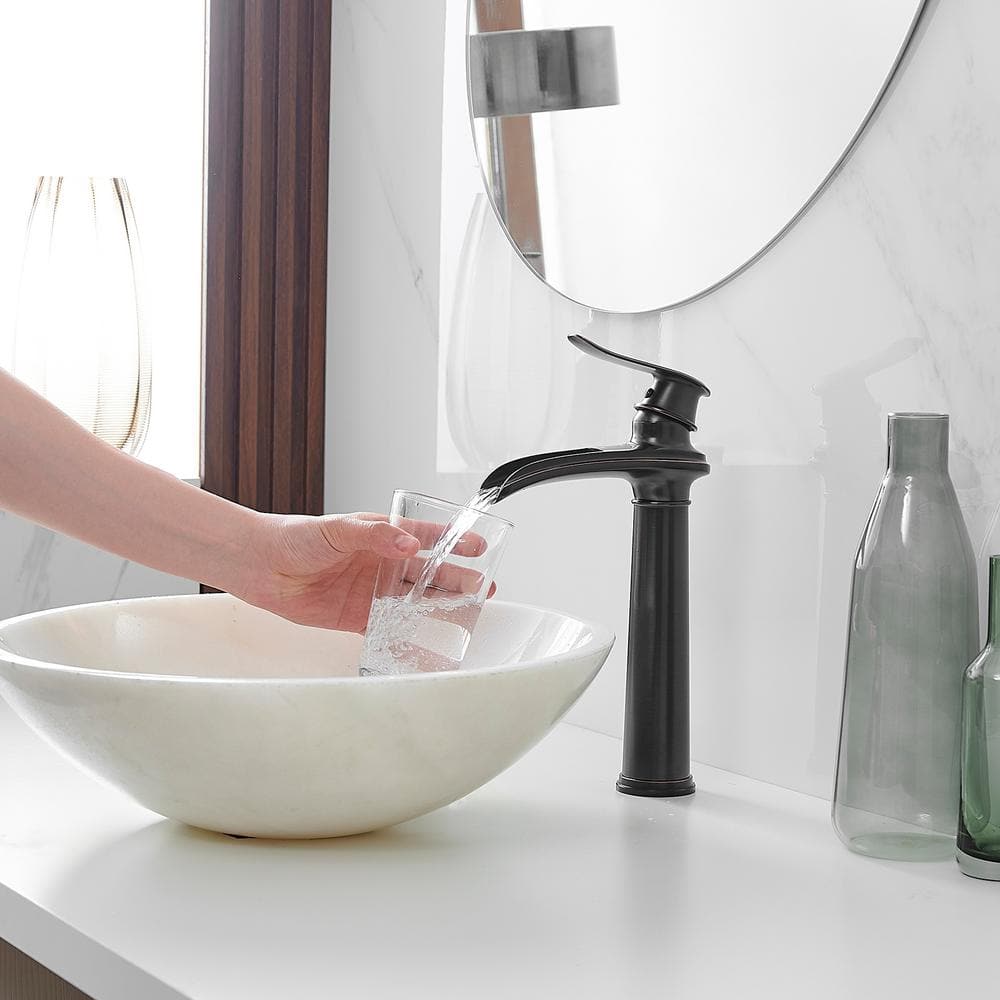 Oil-Rubbed Bronze Waterfall Bathroom Vessel Sink Faucet