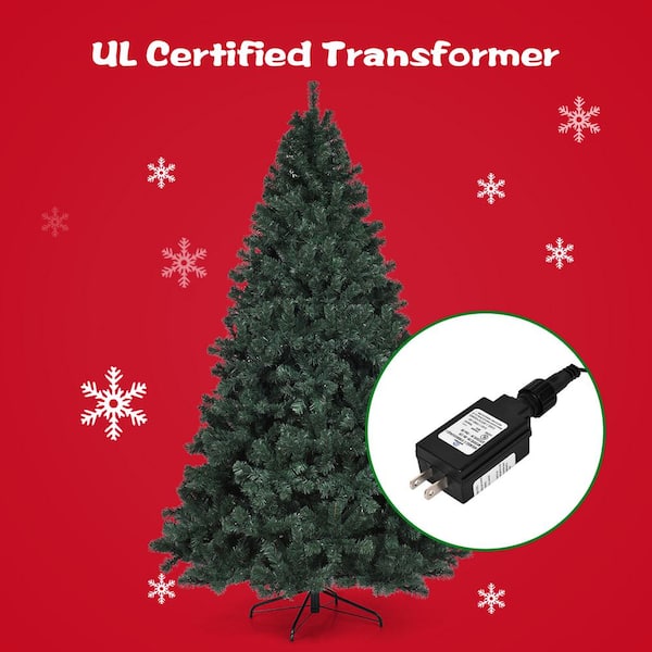 Costway 7.5 ft. Pre-Lit Dense Artificial Christmas Tree Hinged
