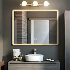 31 in. W x 39 in. H Rectangular Frameless Anti-Fog LED Wall-Mounted Bathroom Vanity Mirror