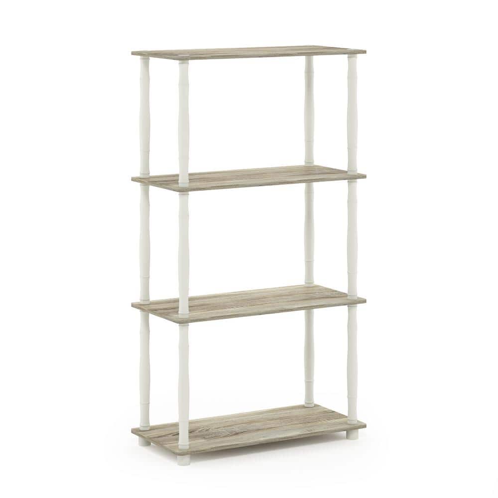 Sonoma Oak and White 4-Tier Multipurpose Shelf Display Rack