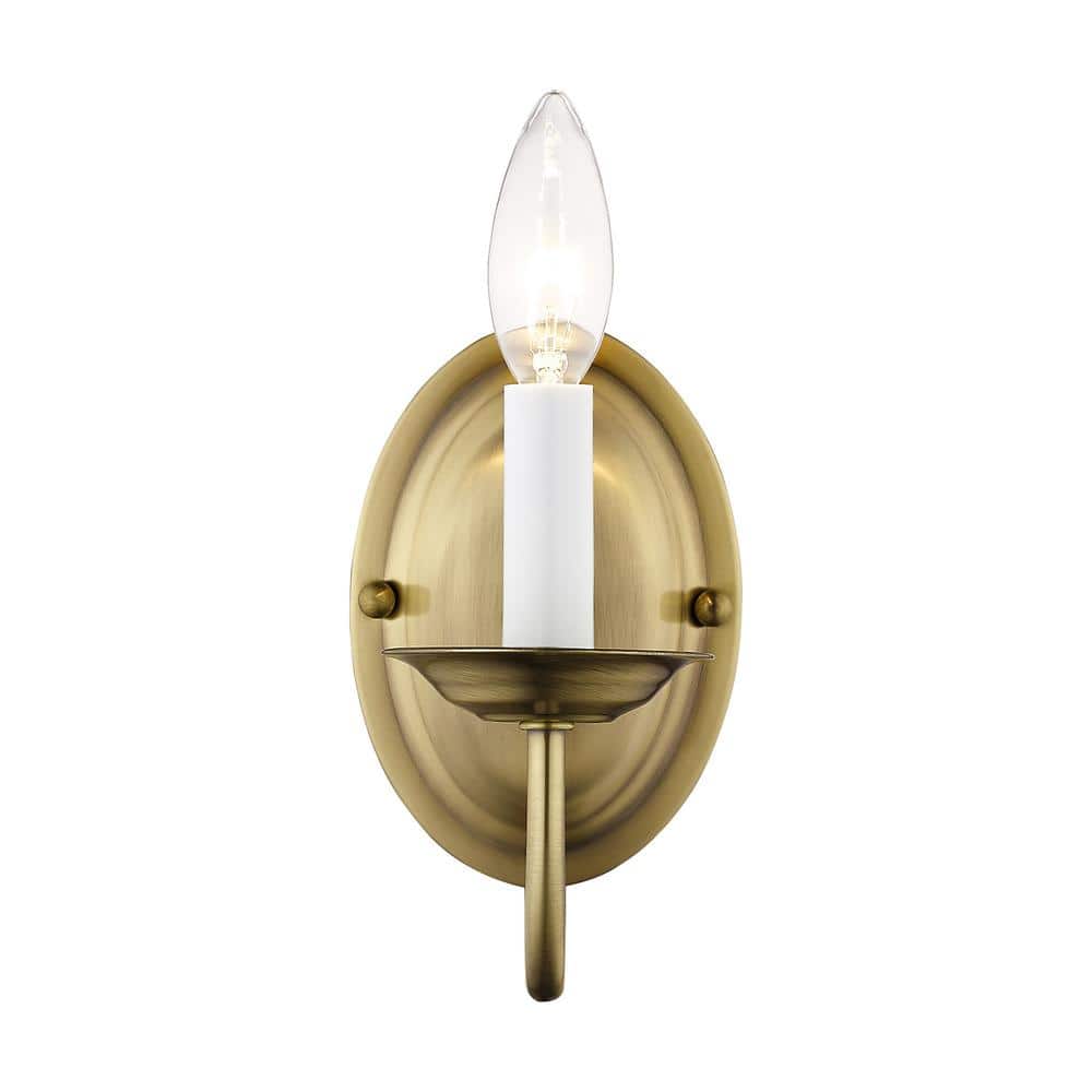 Home Basics Antique Brass Traditional Wall Sconce - 7" Height