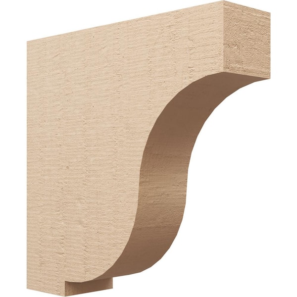 Ekena Millwork 8 in. x 32 in. x 32 in. Thin Van Buren Rough Cedar Woodgrain TimberThane Corbel, Primed Tan