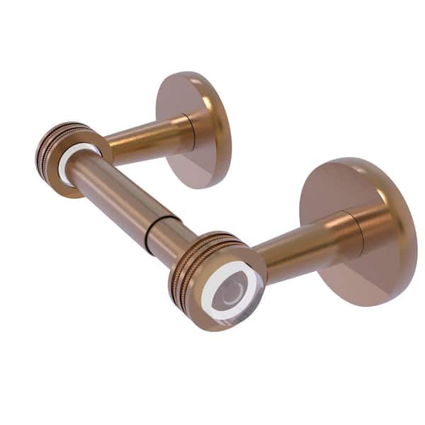 Clearview Collection Wall Mounted Toilet Paper Holder in Brushed Bronze with Dotted Accents