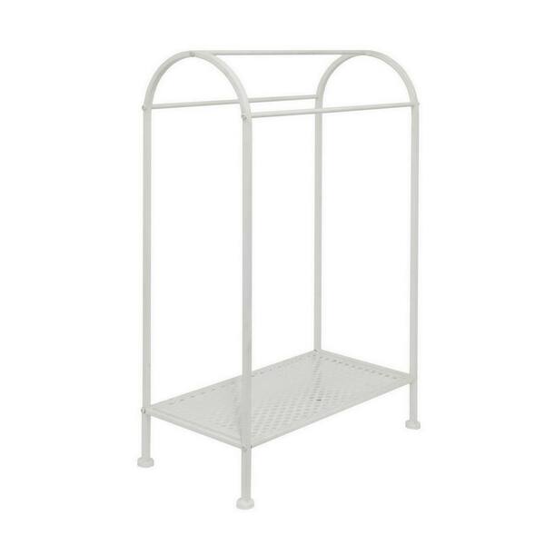 THREE HANDS 35.5 in. White Metal Quilt Rack