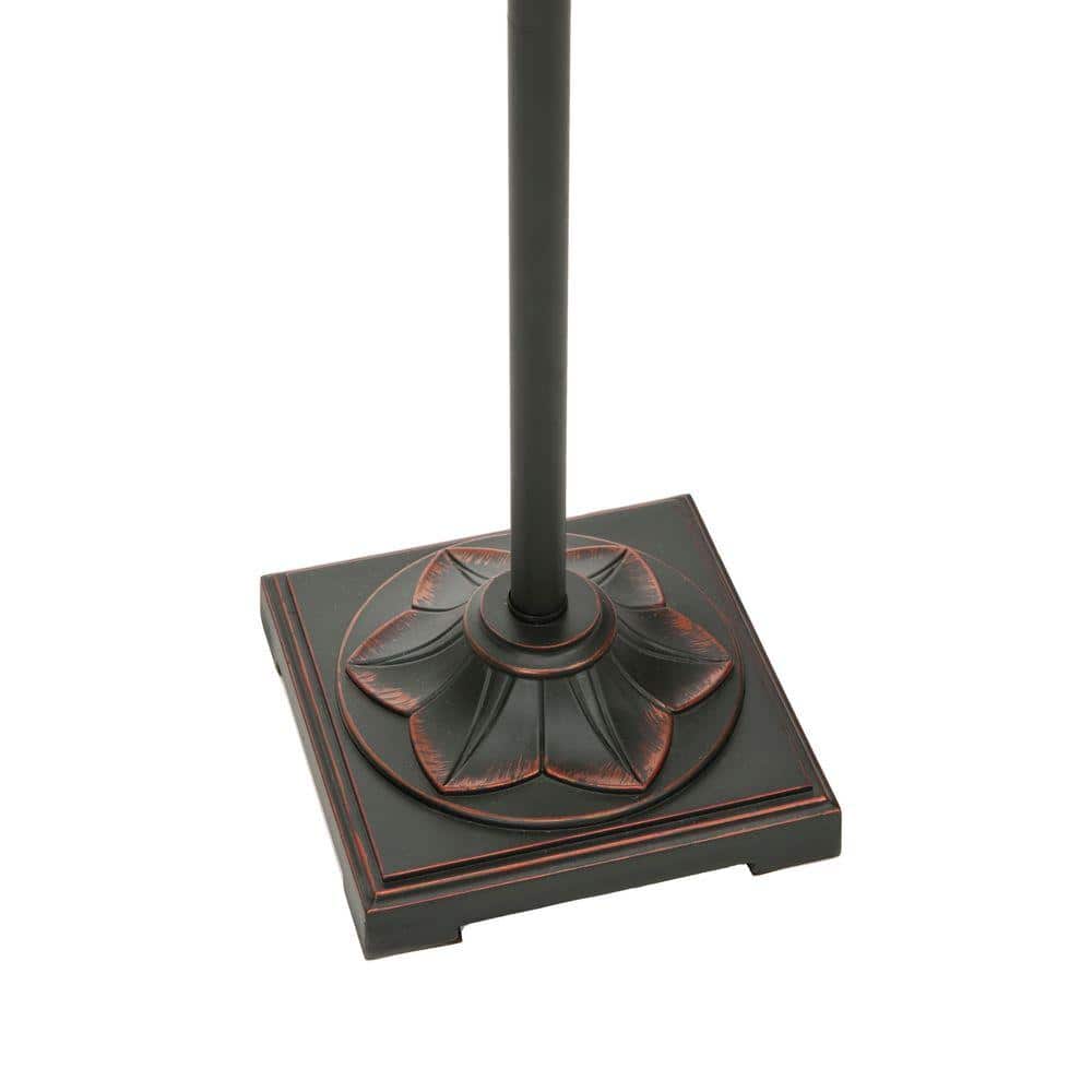 Alyssa Pineapple Etched Glass 61-inch Traditional Black Floor Lamp