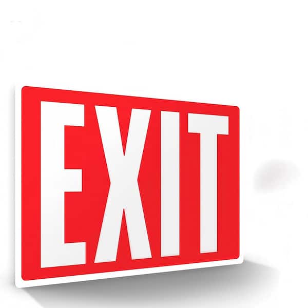 Glow in The Dark Waterproof Highly Visible Exit Signs with Strong Adheisve for Business, UV Glossy Protection, 12-Pack