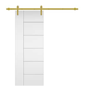 Metropolitan 36 in. x 80 in. in White Stained Composite MDF Paneled Interior Sliding Barn Door with Hardware Kit