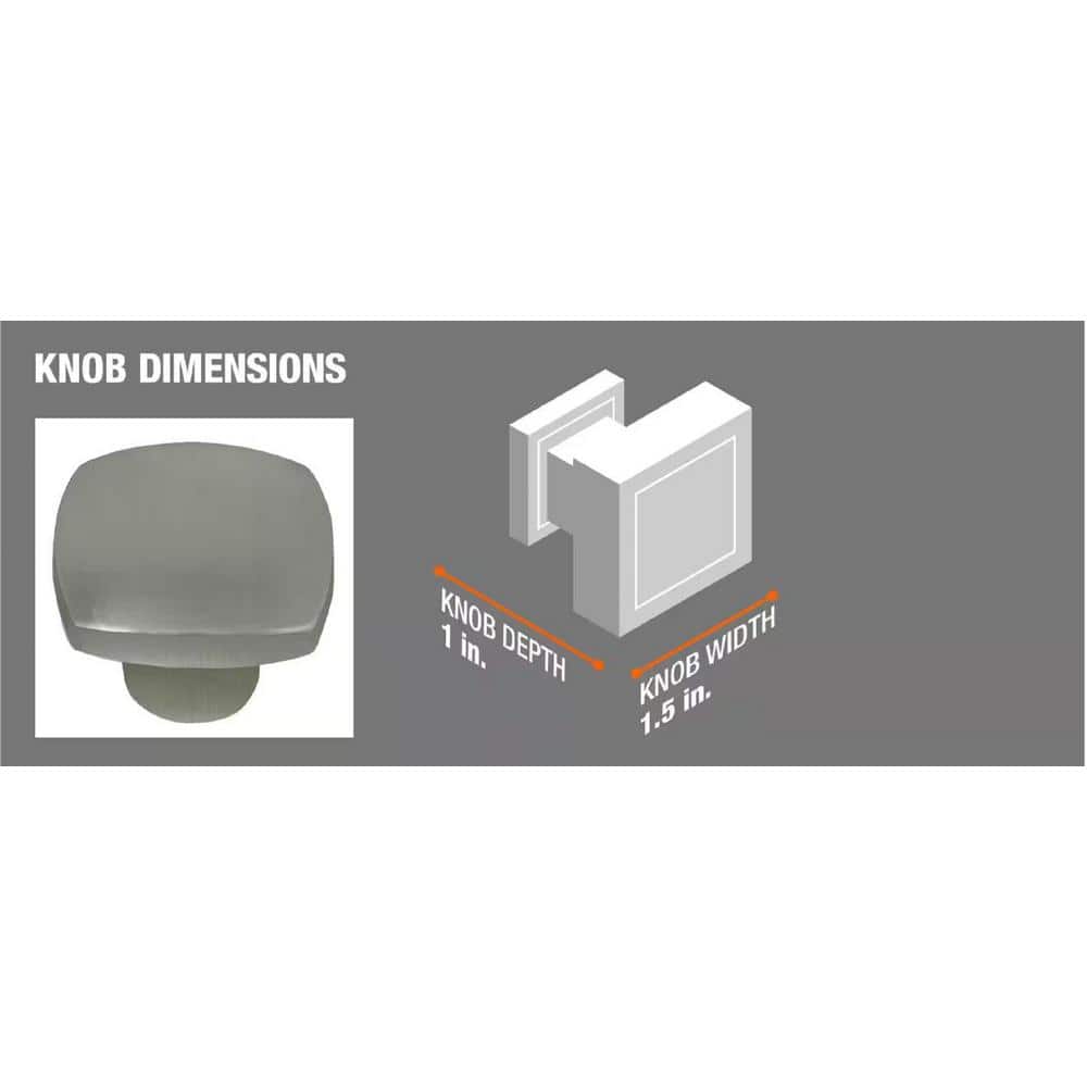 Satin Nickel Round Cabinet Knob with Mounting Hardware