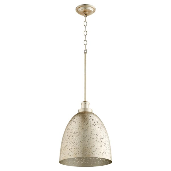 quorum Stary Night 1-Light Pendant - Aged Silver Leaf