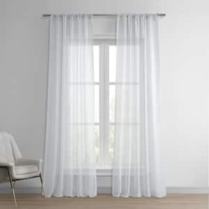 Aspen White Solid Rod Pocket Sheer Curtain - 50 in. W x 108 in. L (1 Panel)