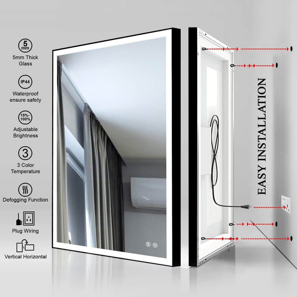 Gold Framed Full Length LED Rectangular Mirror