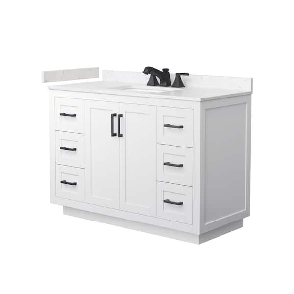 Miranda 48 in. Single Freestanding White Bath Vanity with Carrara Cultured Marble Top Assembled