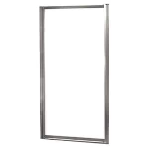 Tides 25 in. W x 65 in. H Pivot Framed Shower Door/Enclosure in Brushed Nickel Finish with Clear Glass
