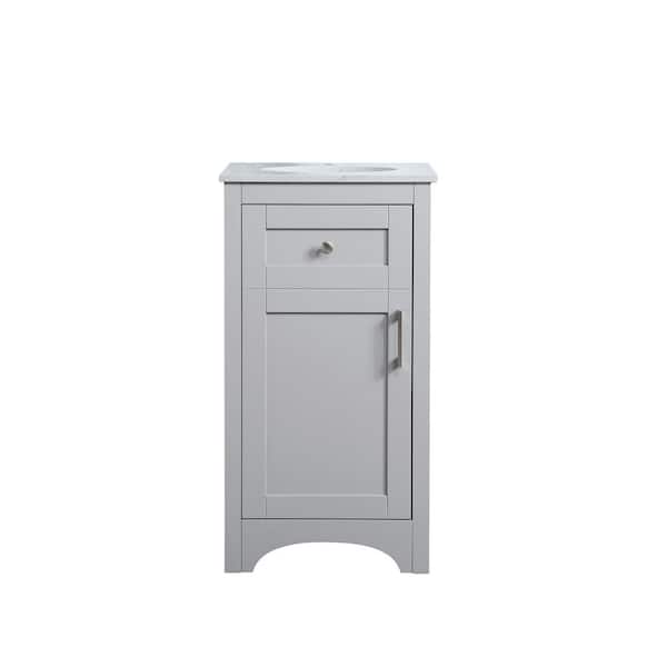 Simply Living 18 in. W x 19 in. D x 34 in. H Bath Vanity in Grey with ...