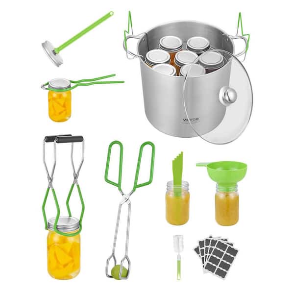 Canning Supplies Starter Kit, 9 Pieces Stainless Steel Water Bath Canning Kit for Beginners, Canning Openers Tools Set