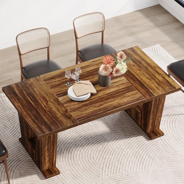 BYBLIGHT Roesler Farmhouse Brown Wood 62.9 in. W Rectangular BYBLIGHT Roesler Farmhouse Brown Wood 62.9 in. W Rectangular