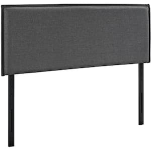 Camille Full Upholstered Fabric Headboard in Gray
