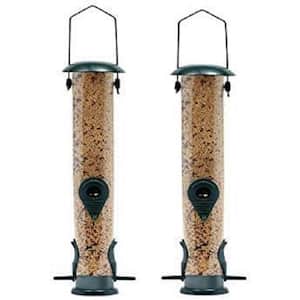 Ashman Bird Feeder Green Color (2-Pack), Metal Top and Bottom, Spacious Design, Attractive and Long Lasting