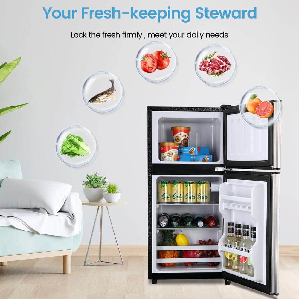 Mini Refrigerator 3.5 cu ft Silver - rated 3.5 stars from 10 reviews