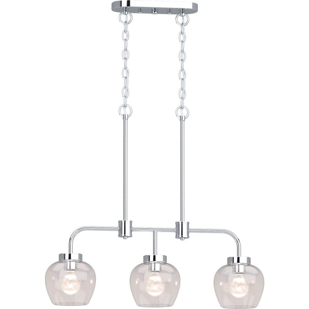 Aria 3-Light Polished Nickel Indoor Hanging Chandelier with Clear Glass Shade price history on PriceWatchPro