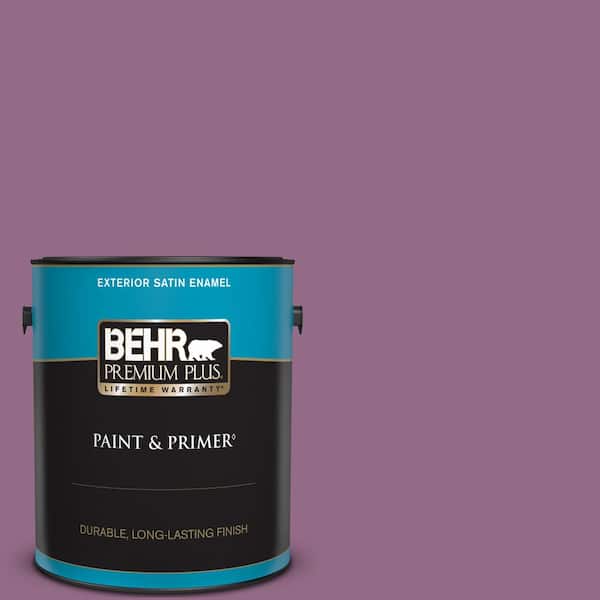 BEHR PREMIUM PLUS 1 gal. #680D-6 Lantana Satin Enamel Exterior Paint & Primer
