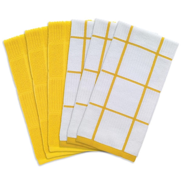 Threshold 2pk Cotton Flat Weave Striped Kitchen Towels Yellow