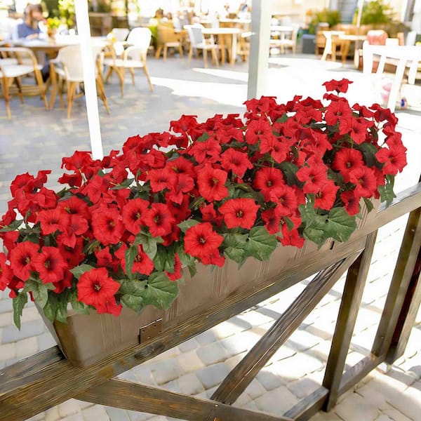 15.8 in. Red Indoor/Outdoor Artificial Other Morning Glory Flower