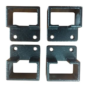 Curved Baluster Textured Black Straight Bracket Kit (4-Piece)