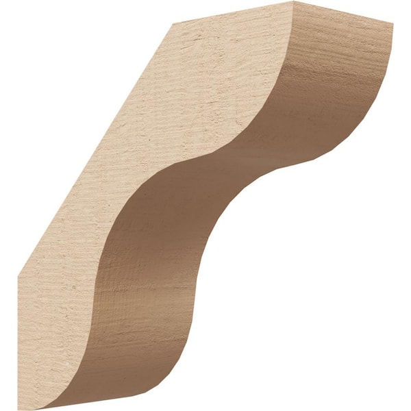 Ekena Millwork 3 in. x 8 in. x 8 in. Carmel Rough Cedar Woodgrain Timberthane Polyurethane Knee Brace, Primed