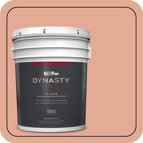 BEHR DYNASTY 5 gal. #M190-4 California Coral Flat Exterior Stain-Blocking Paint & Primer