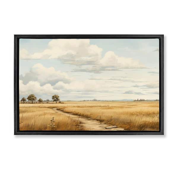 Stupell Industries Path Through Vast Grassland by LSR Creative Studio Black Floater Frame Nature Graphic Art Print 17 in. x 25 in.