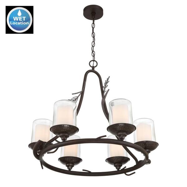 Wet rated store outdoor chandelier